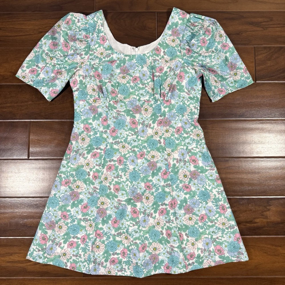 Hyacinth House Tuckernuck Women's Size Medium Floral Puff Sleeve Sallie Dress